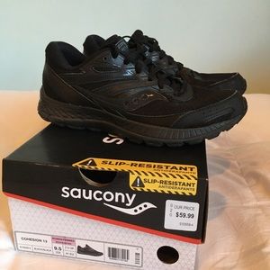 Saucony Slip Resistant Black Tennis Shoes Size 9.5